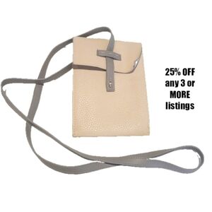 Leather Crossbody Purse Bag Hobo Bohemian Neutral Mary Kay Collector Vintage